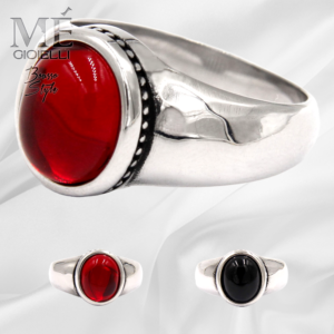 Anello con pietra ovale