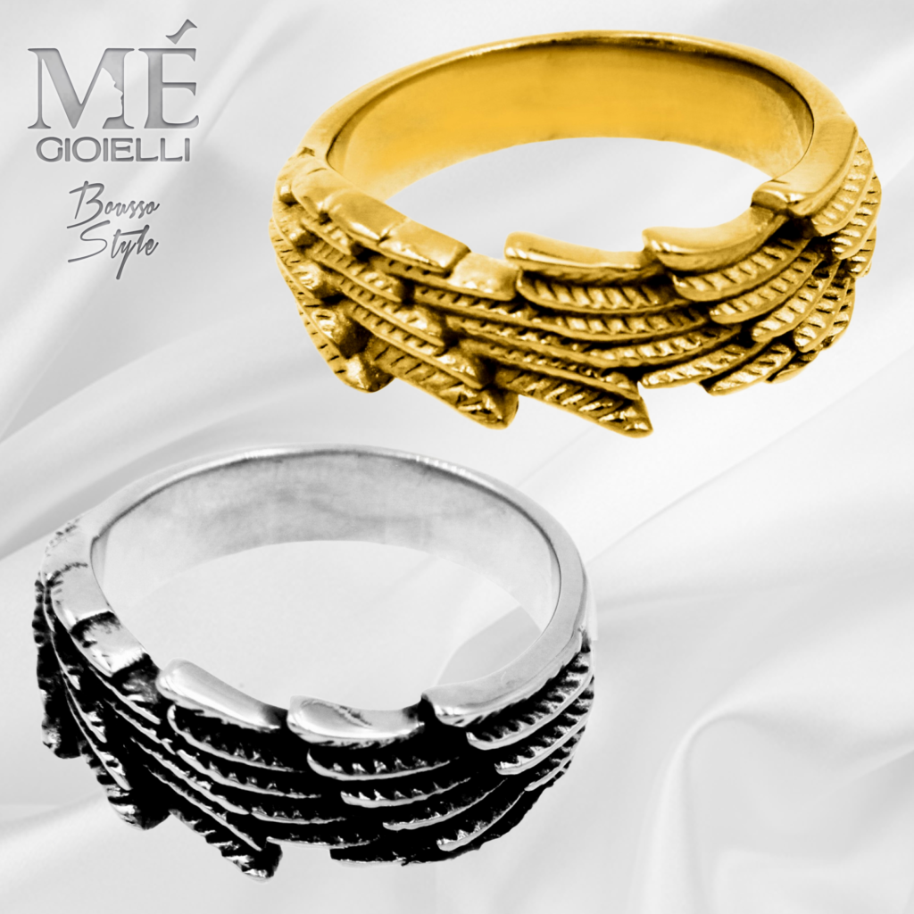 Anello Uomo Regolabile Con Piuma - Stile Vintage Penna Argento - KEOSS