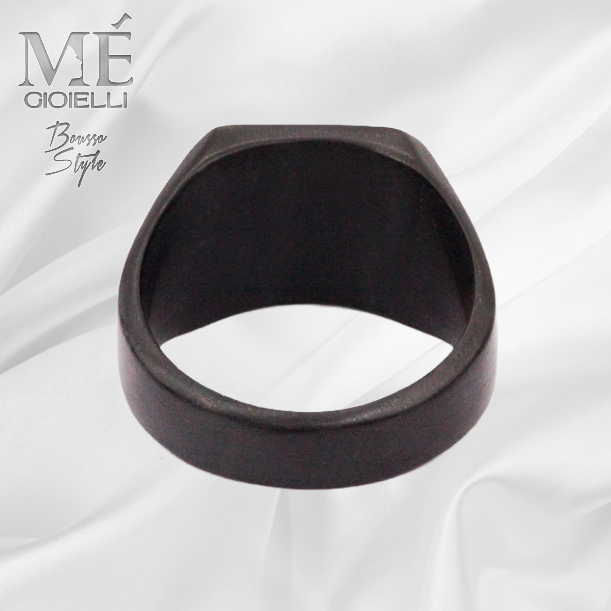 Anello Quadrato nero Opaco Personalizzabile Anello Quadrato nero Opaco Personalizzabile