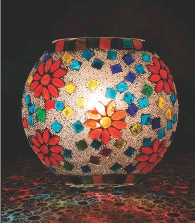 Lampada Mosaico in Vetro Ovale e Ceramica Me Gioielli Personalizzabili