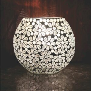 Lampada Mosaico in Vetro Ovale e Ceramica Me Gioielli Personalizzabili