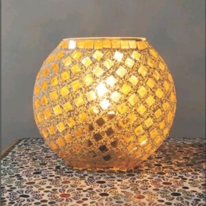 Lampada Mosaico in Vetro Ovale e Ceramica Me Gioielli Personalizzabili