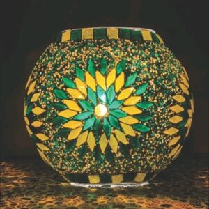 Lampada Mosaico in Vetro Ovale e Ceramica Me Gioielli Personalizzabili
