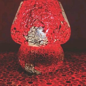 Lampada Mosaico in Vetro Fungo e Ceramica Me Gioielli Personalizzabili