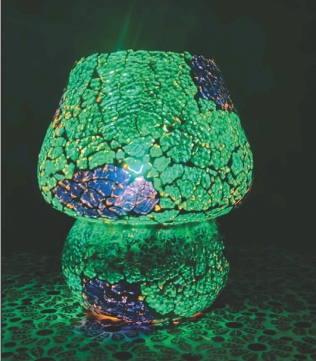 Lampada Mosaico in Vetro Fungo e Ceramica Me Gioielli Personalizzabili