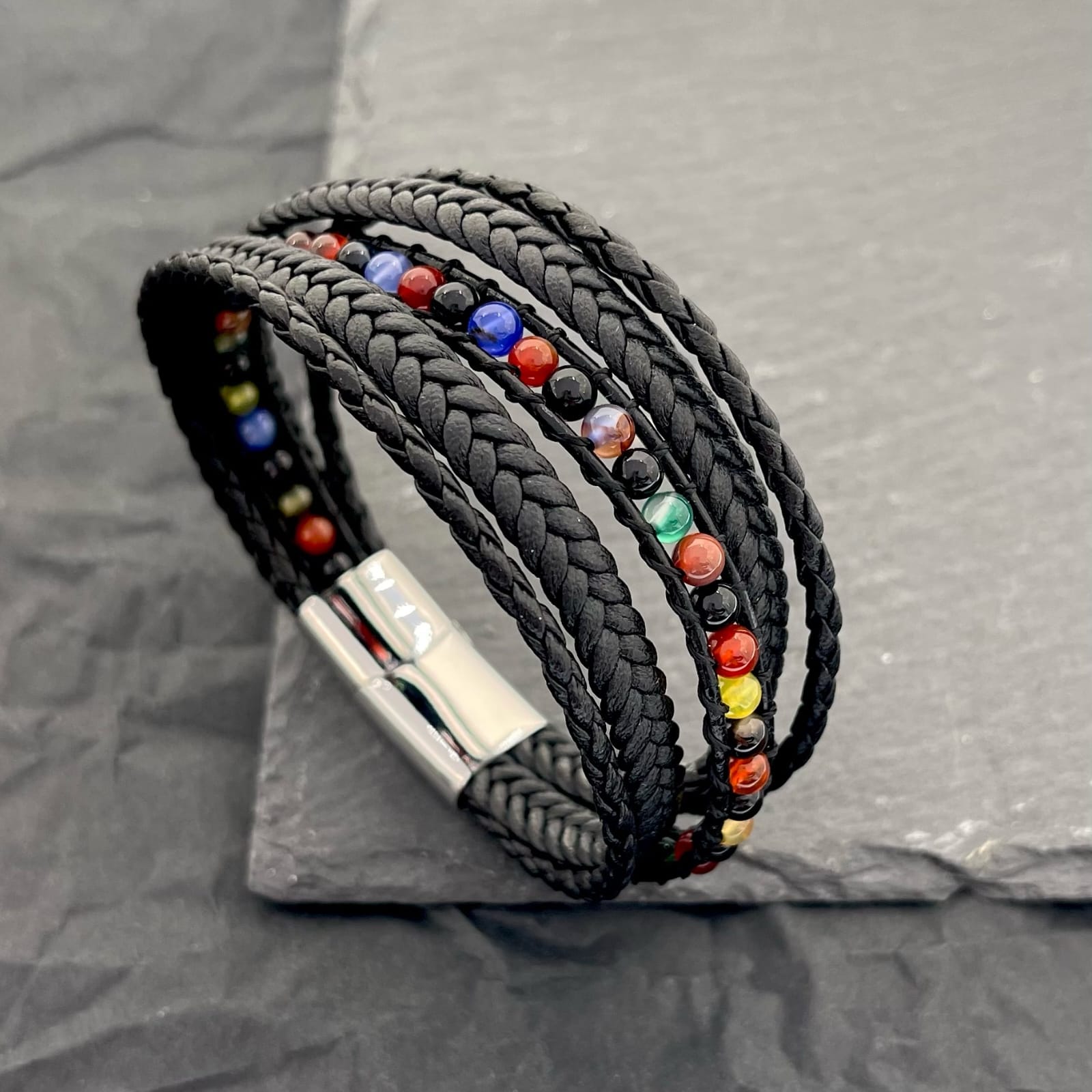 Multi Bracciale Cuoio e Pietre 1 Multi Bracciale Cuoio e Pietre 1