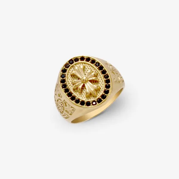 Anello Croce e Zirconi Neri