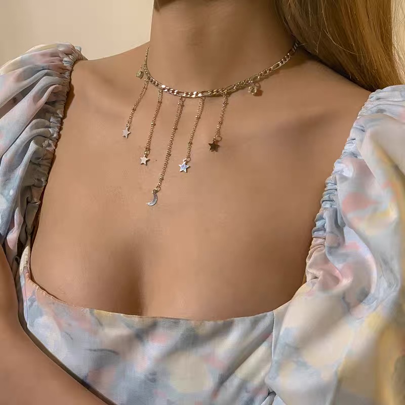 Collana Caduta di Stelle in Acciaio Free Nichel
