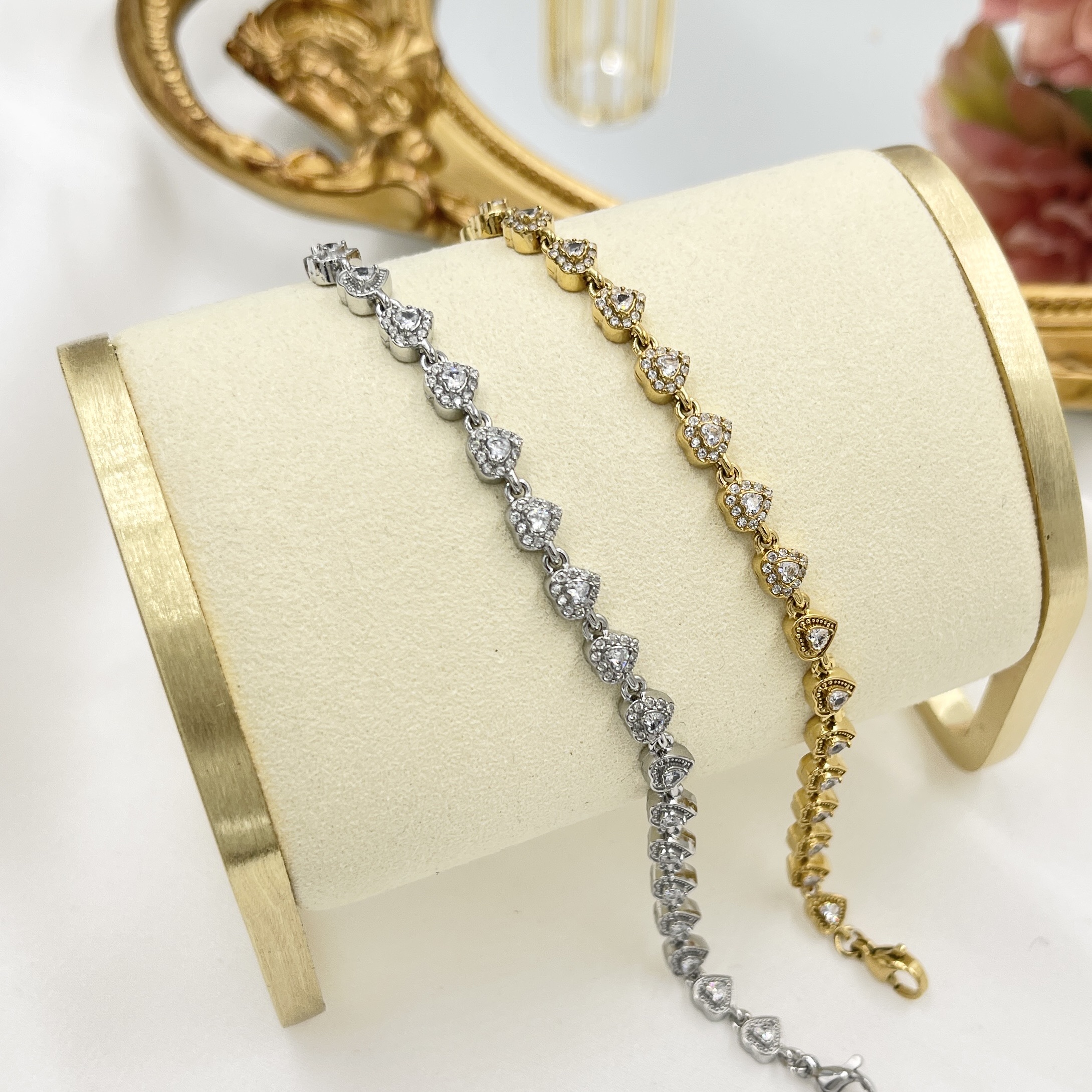 Bracciale Daimond Cuoricini Alternati