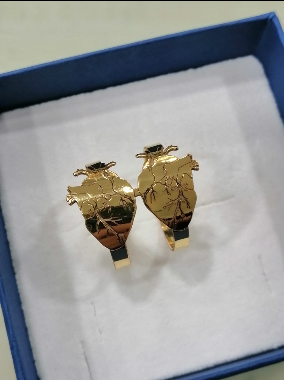 Coppia di Anelli Cuore Anatomico in Argento 925 da ConDividere Coppia di Anelli Cuore Anatomico in Argento 925 da ConDividere
