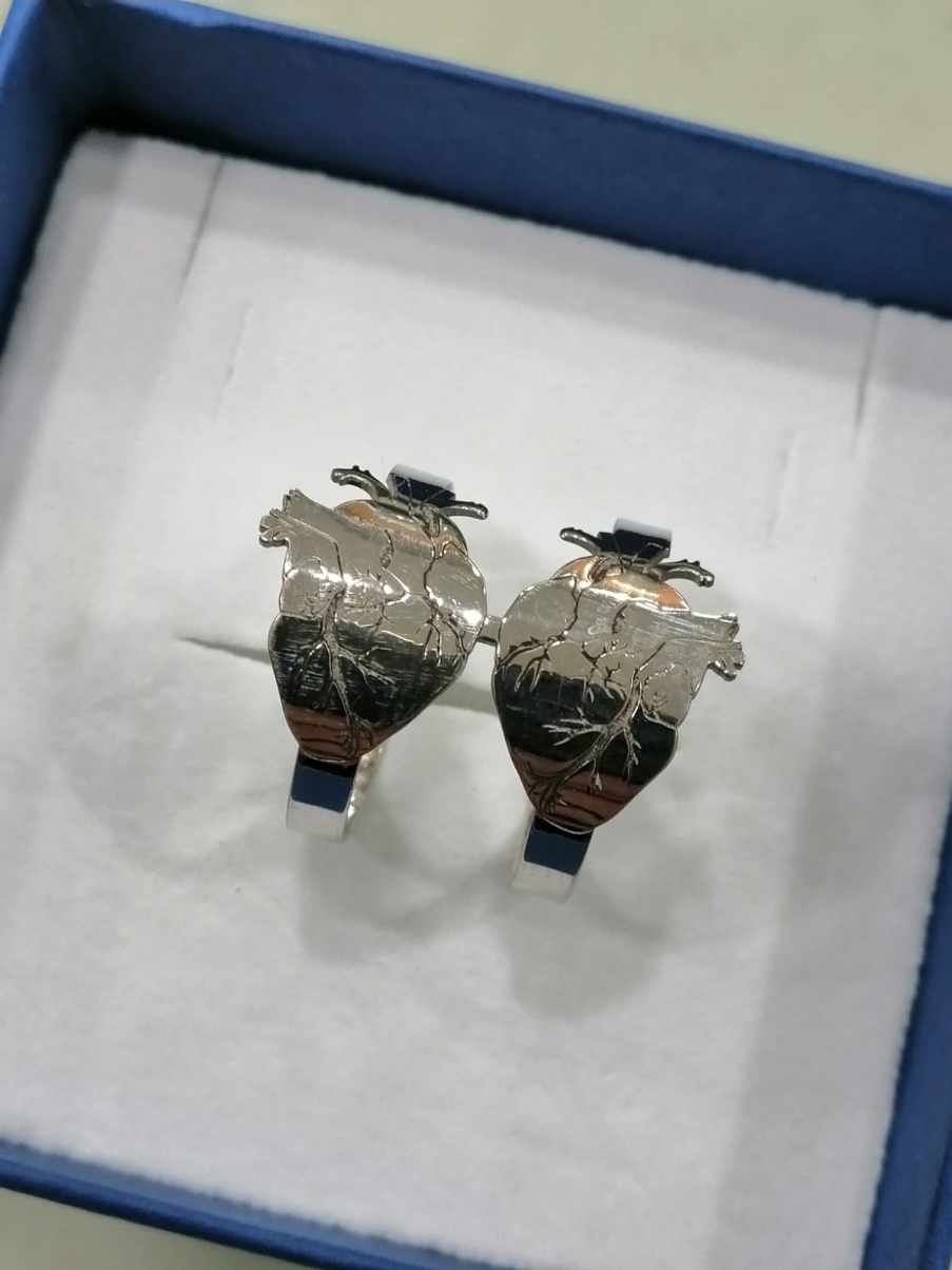 Coppia di Anelli Cuore Anatomico in Argento 925 da ConDividere Coppia di Anelli Cuore Anatomico in Argento 925 da ConDividere